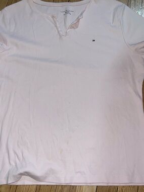 Tommy Hilfiger Pale Pink Short Sleeve Tee with Chest Flag